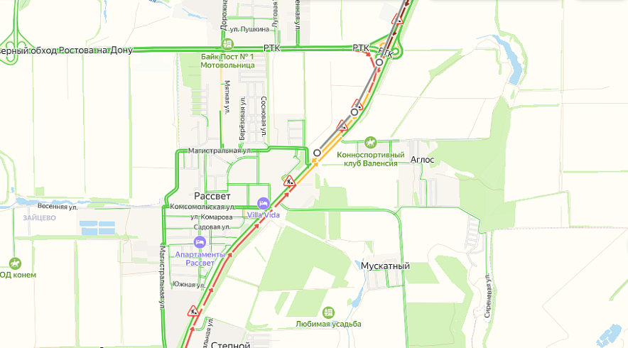 Фото: гигантские пробки на Новочеркасском шоссе // скриншот с сервиса "Яндекс. Карты"