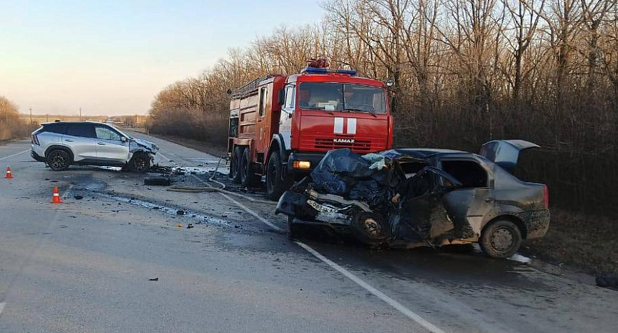 Фото: смертельное ДТП 2 января на трассе Ростов - Волгодонск, кадр ГАИ