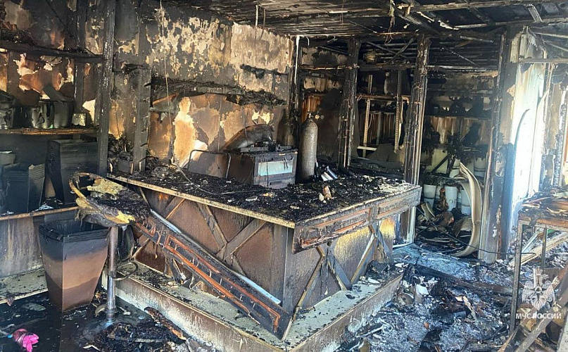 Фото: последствия взрыва в ларьке Батайска, кадр МЧС Фото: последствия взрыва в ларьке Батайска, кадр МЧС