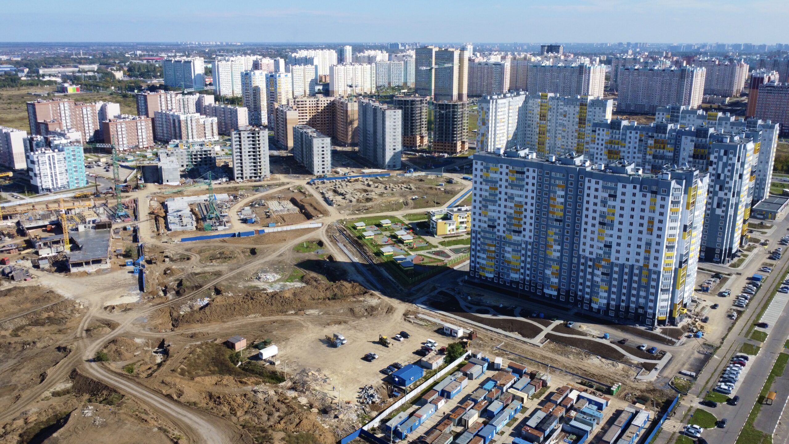 Строительство крупнейшего жилого района в Ростове-на-Дону - Левенцовский.  Фоторепортаж