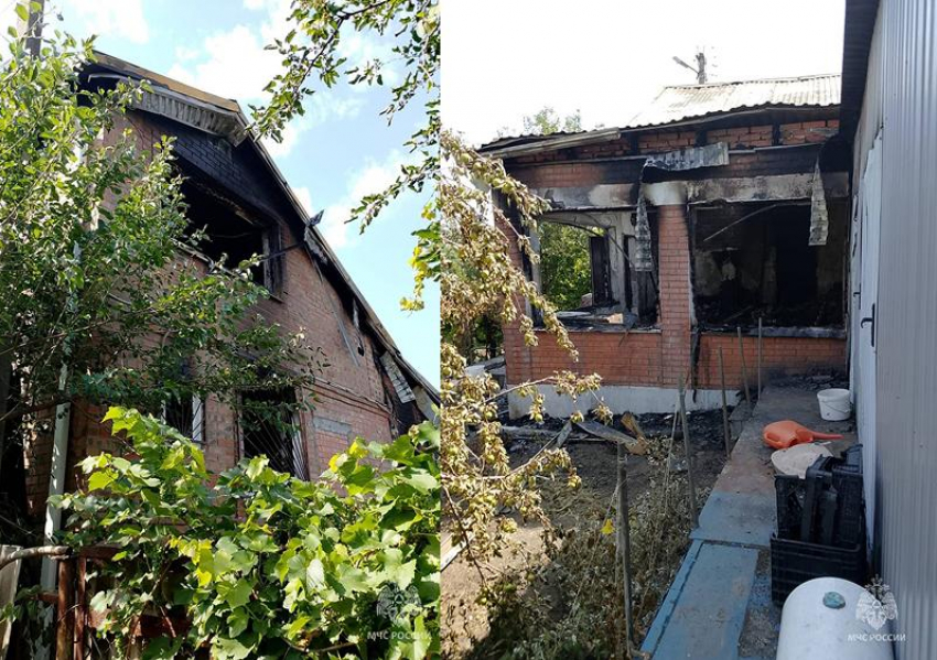 На Дону супруги вытащили детей со второго этажа горящего дома по простыням
